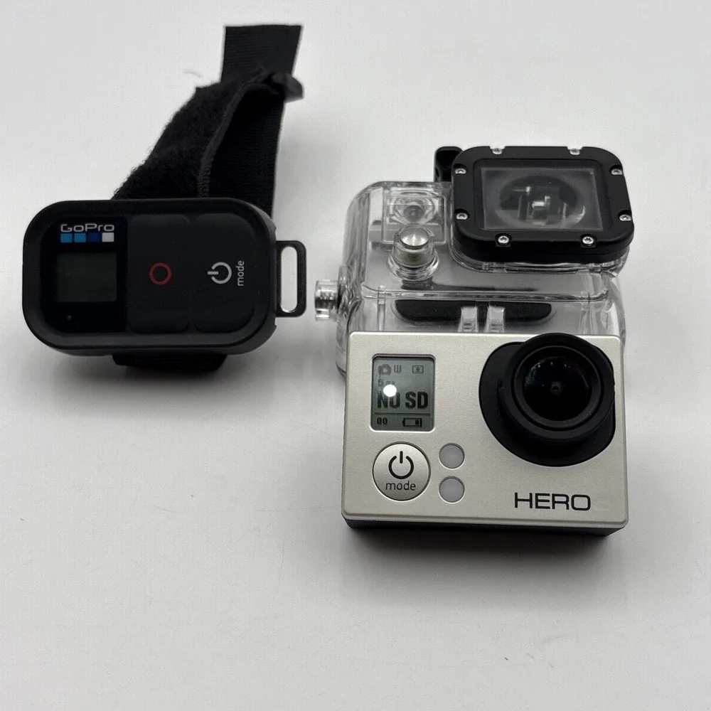GoPro Hero 3 Silver Camera W/ Extras Remote And Water Case